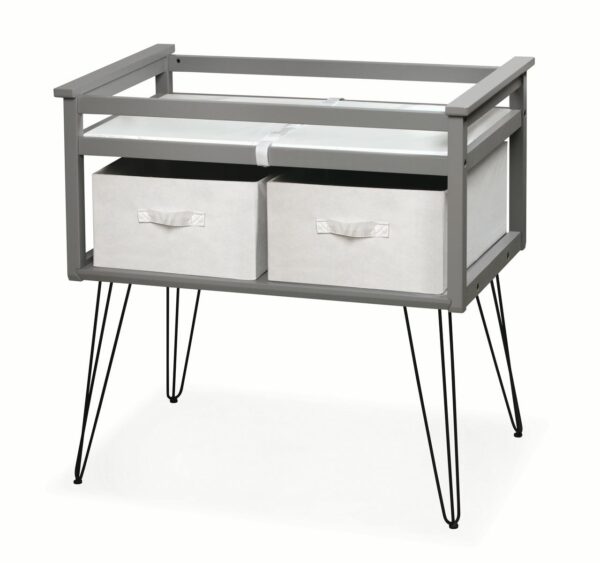 Convertible Changing Table with Two Baskets - Gray